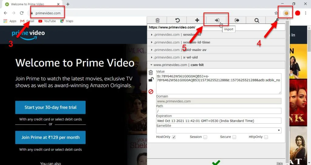 Prime video cookies for pc