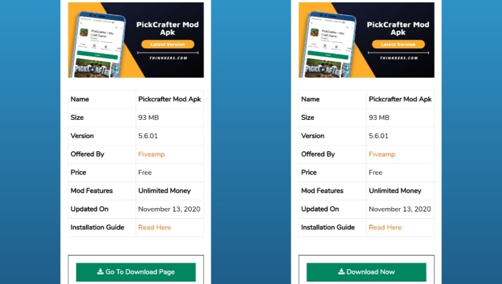 Pickcrafter Mod Apk Download