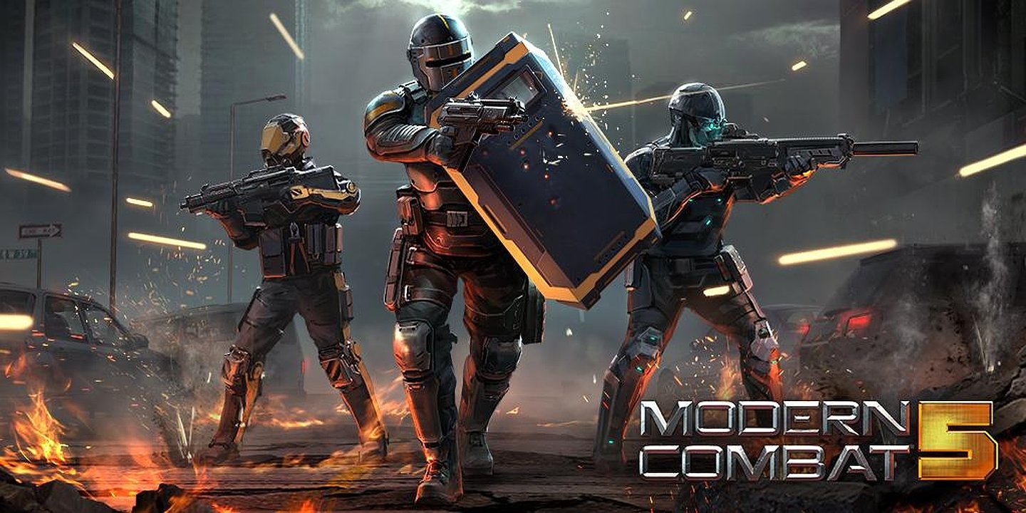 Modern Combat 5 mobile FPS MOD Apk Cover
