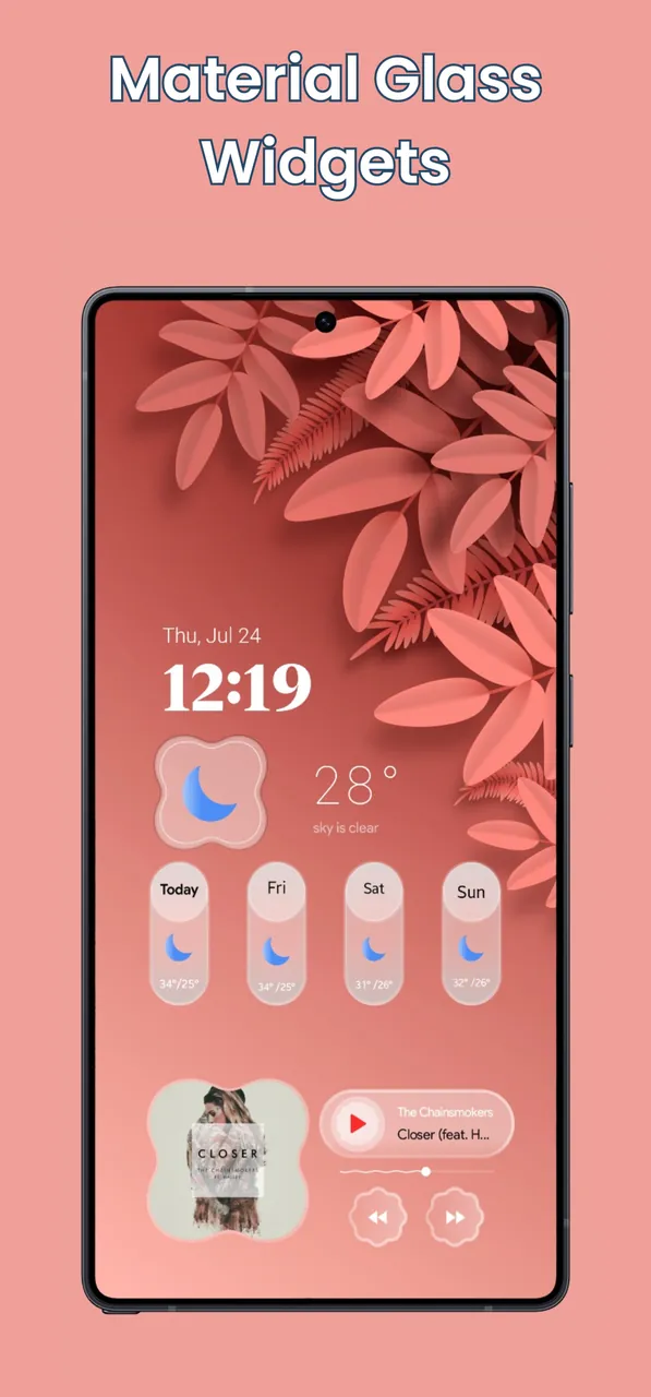 Material Glass Widgets Screenshot 6