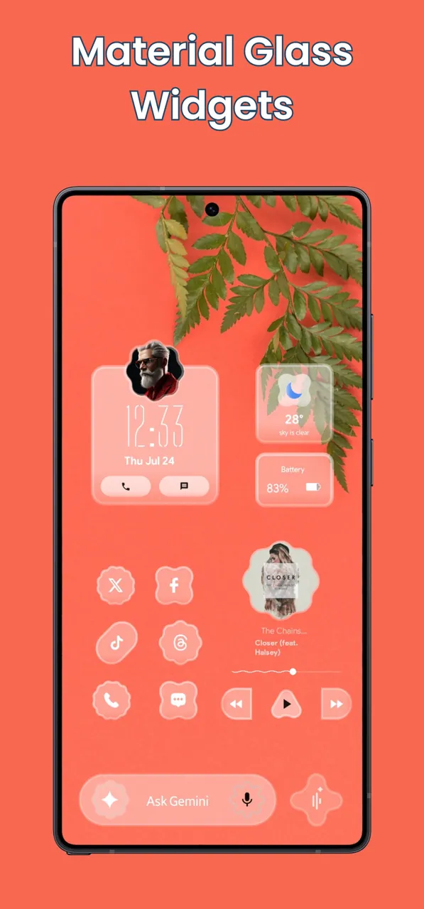 Material Glass Widgets Screenshot 8