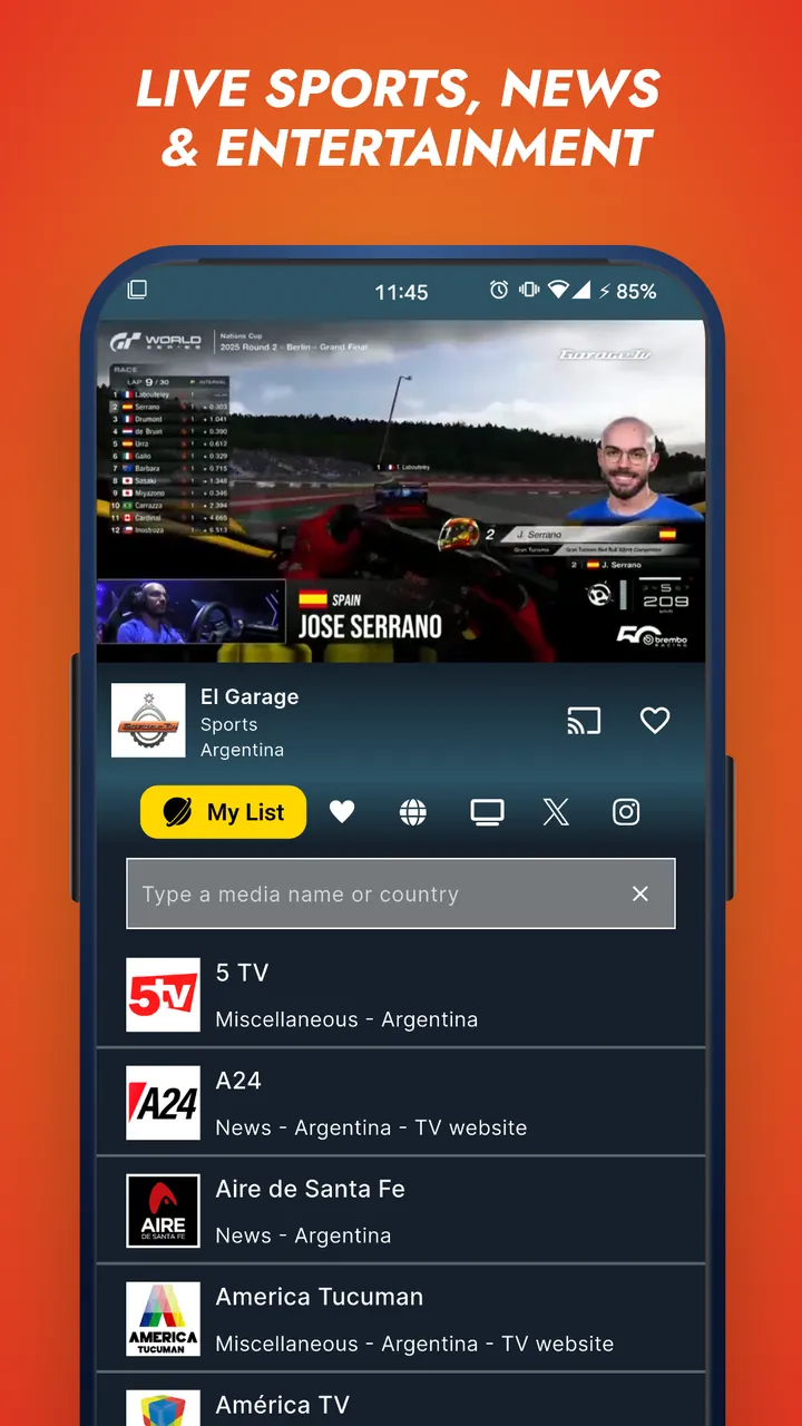 Orbitv: World TV Channels Screenshot 3