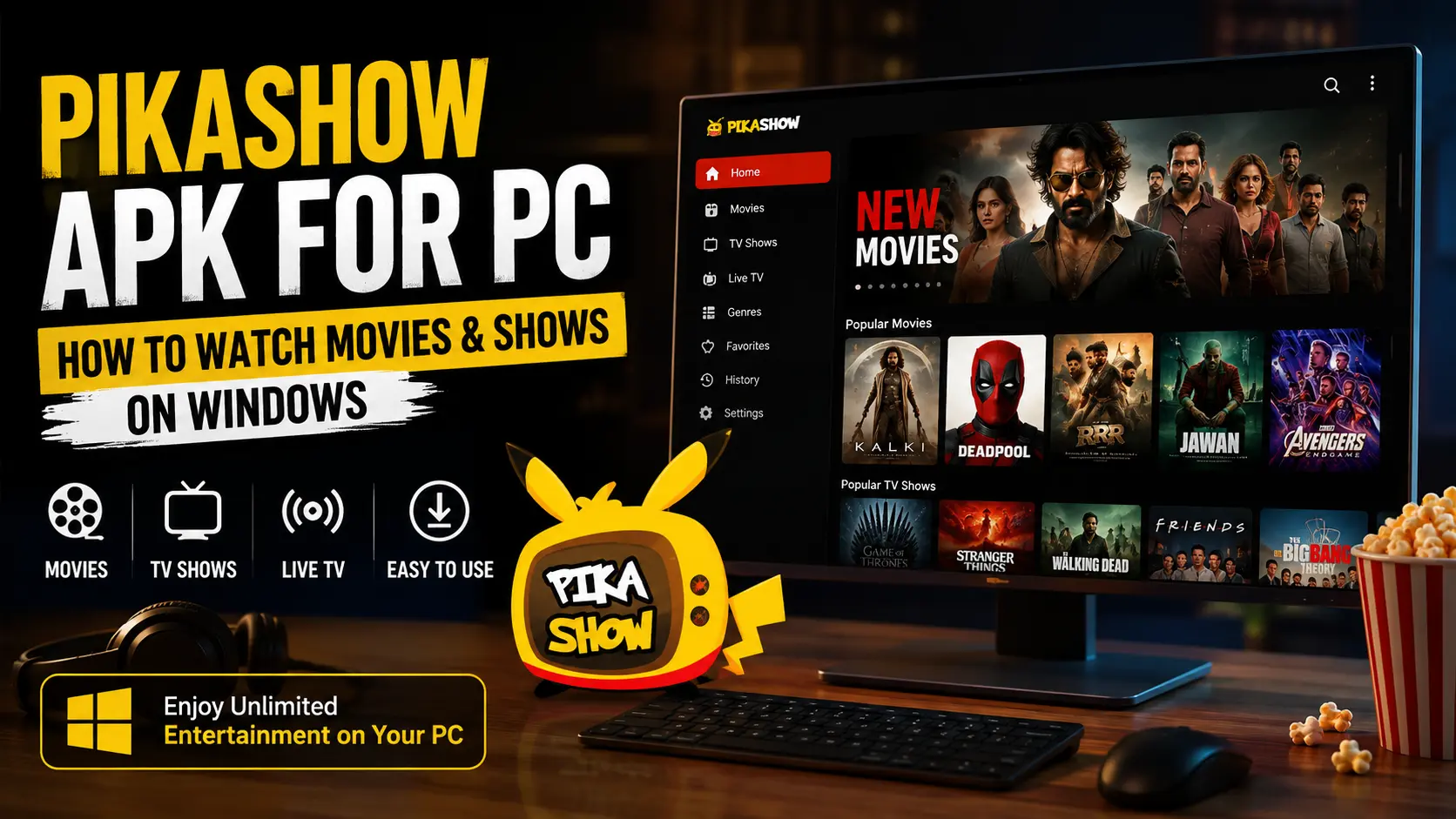 PikaShow APK for PC: How to Watch Movies & Shows on Windows icon