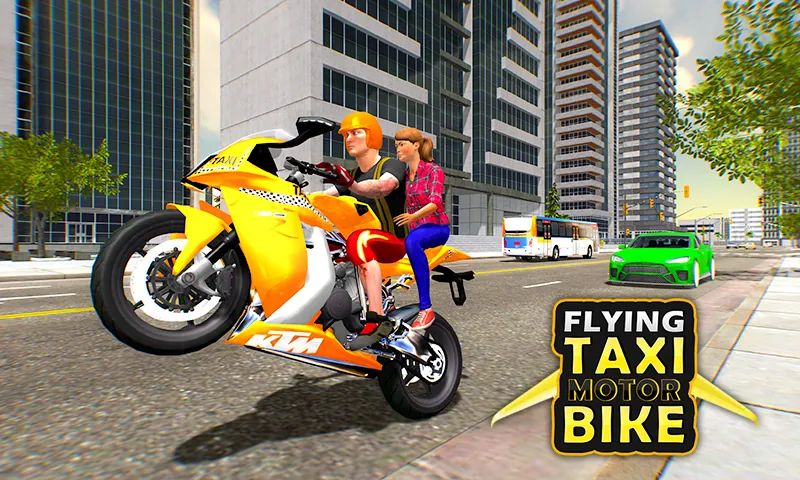 Flying Motorbike Taxi Driving Screenshot 5