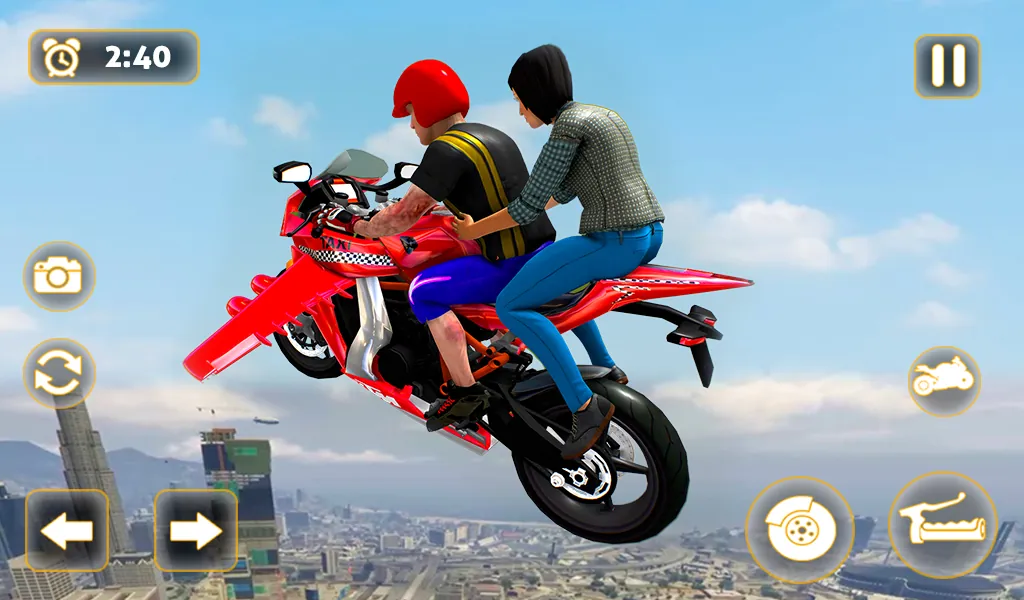Flying Motorbike Taxi Driving Screenshot 6