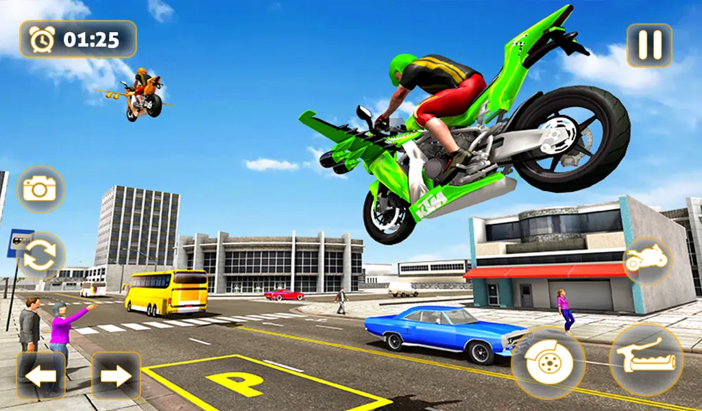 Flying Motorbike Taxi Driving Screenshot 8