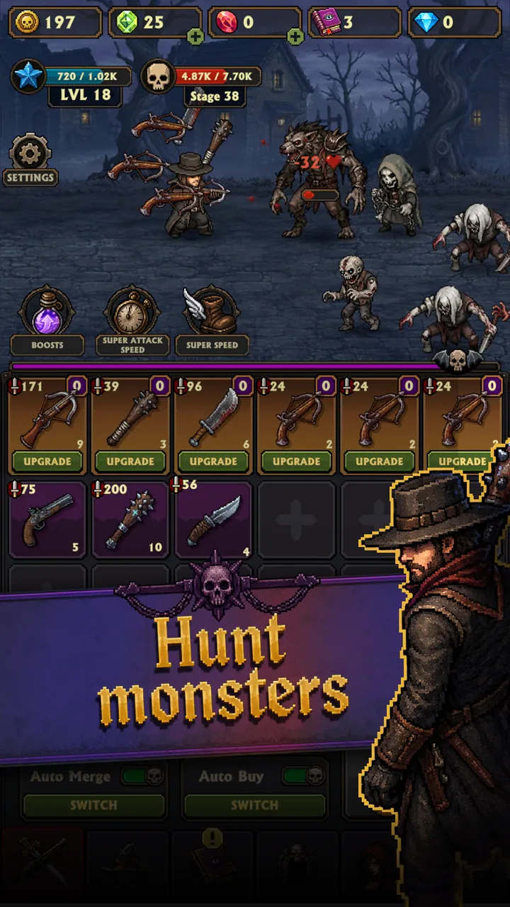 Idle Vampire Hunter: Merge RPG Screenshot 2